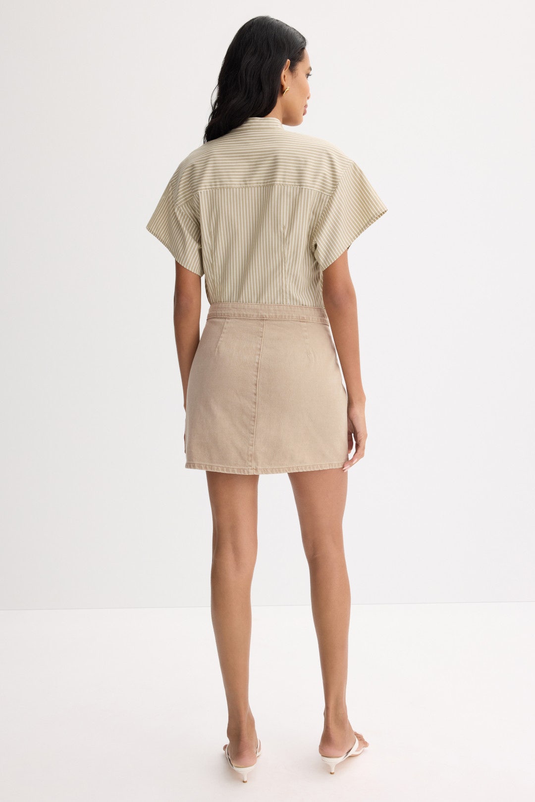 Kris Button Front Mini Skirt by L'agence 2
