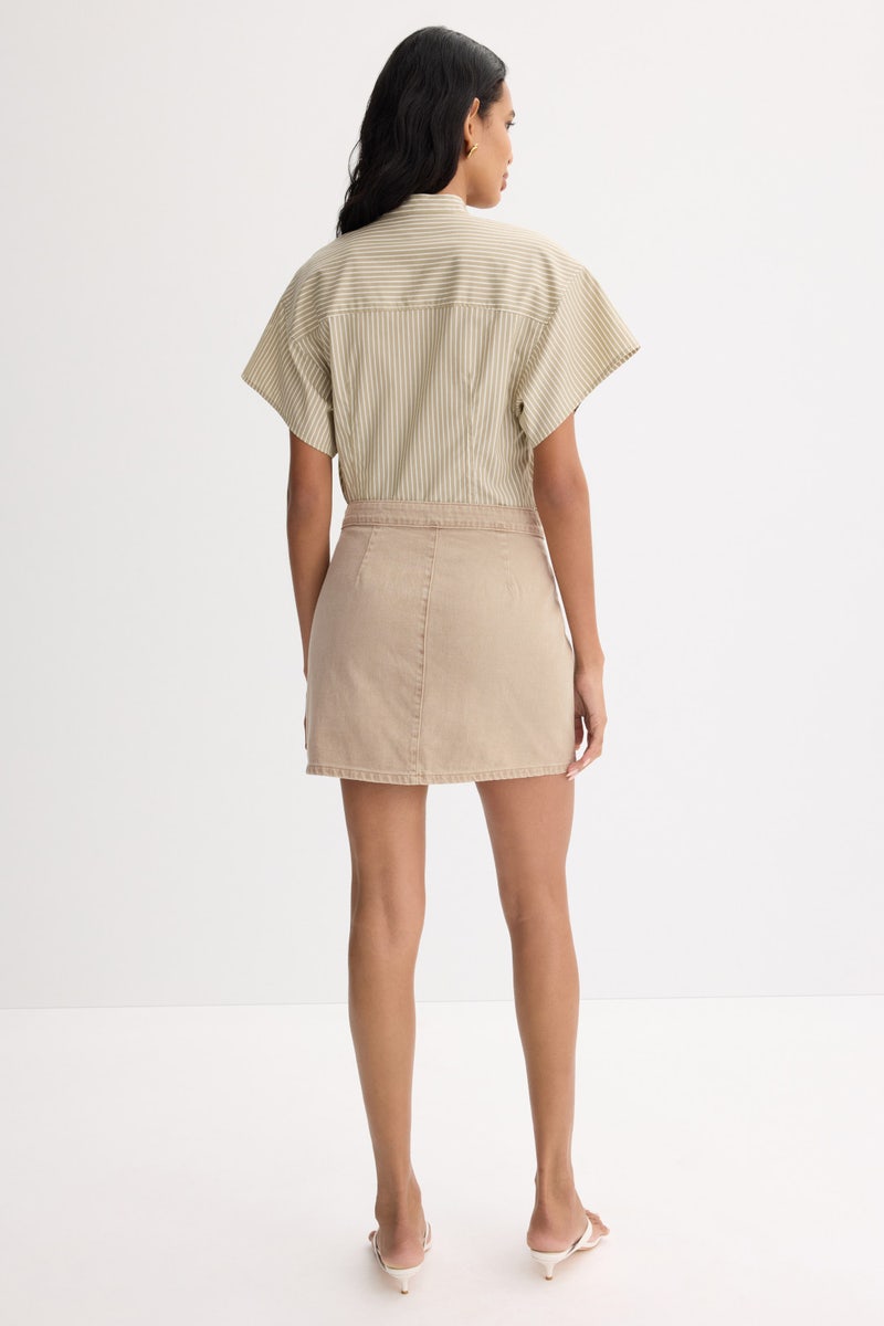 Kris Button Front Mini Skirt by L'agence - Photo 2