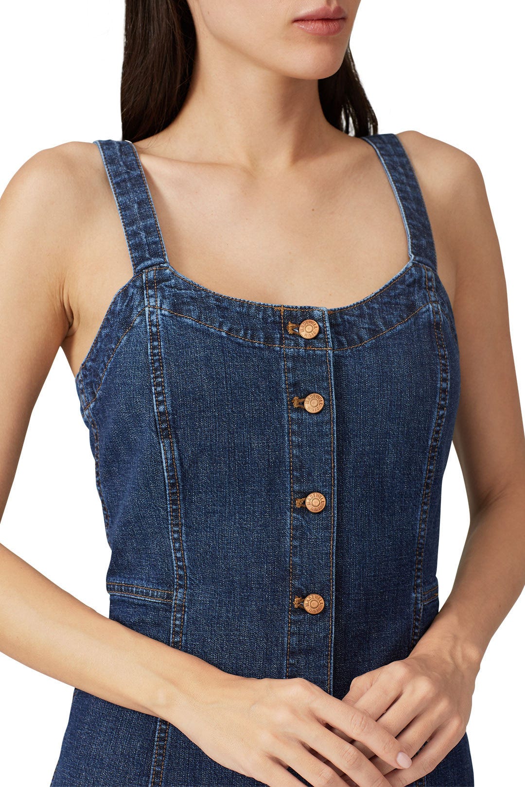 Denim Button Front Tank Dress by Madewell 2