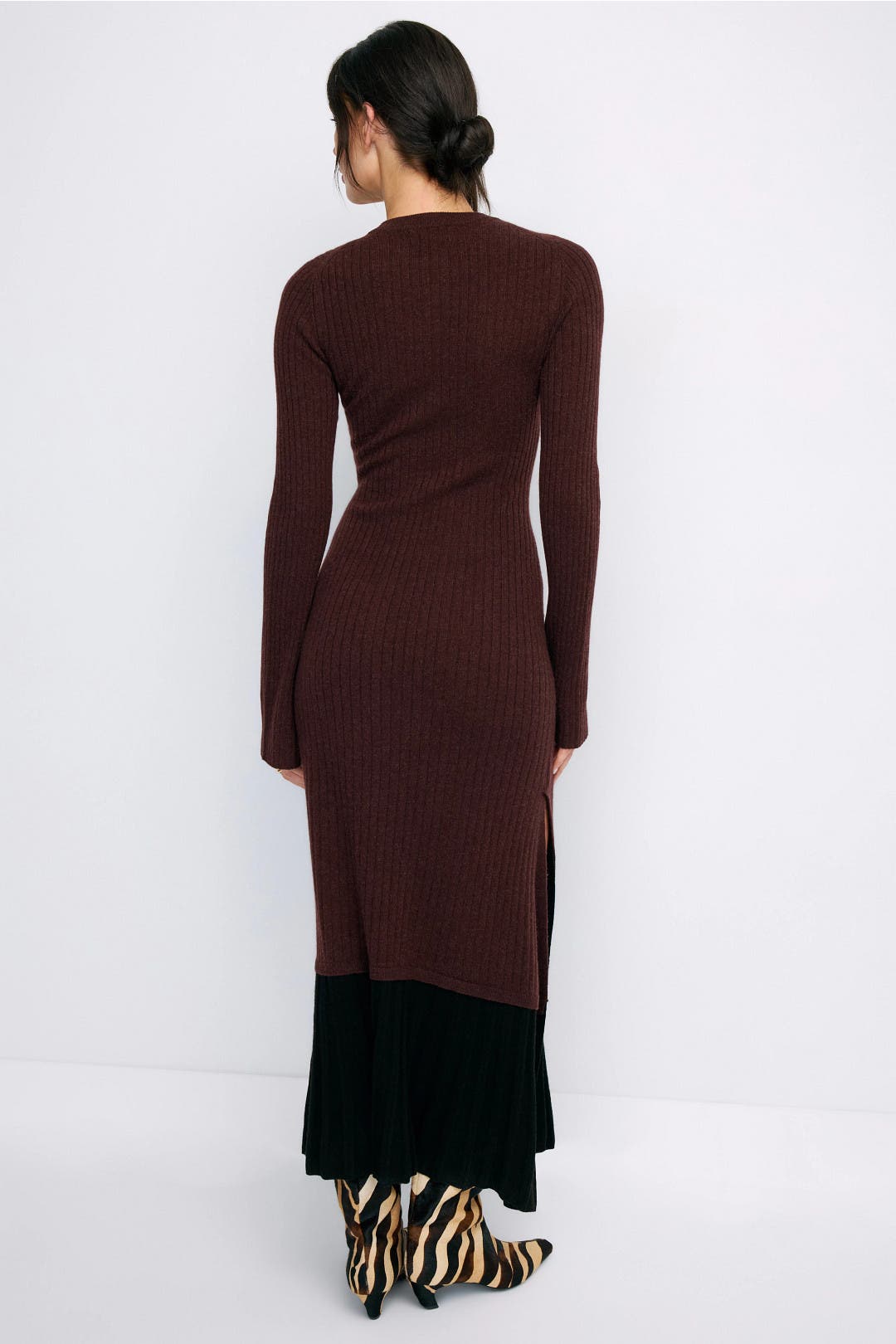 Cashmino Layered Crew Neck Dress by NAADAM | Rent the Runway