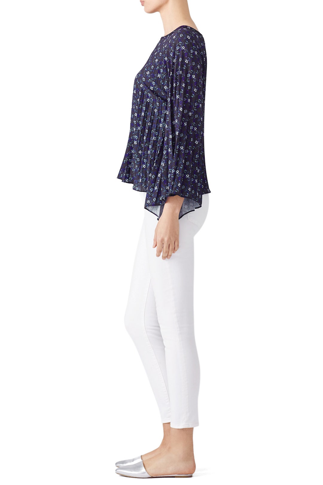 Mixed Blue Floral Top by Nicole Miller 1