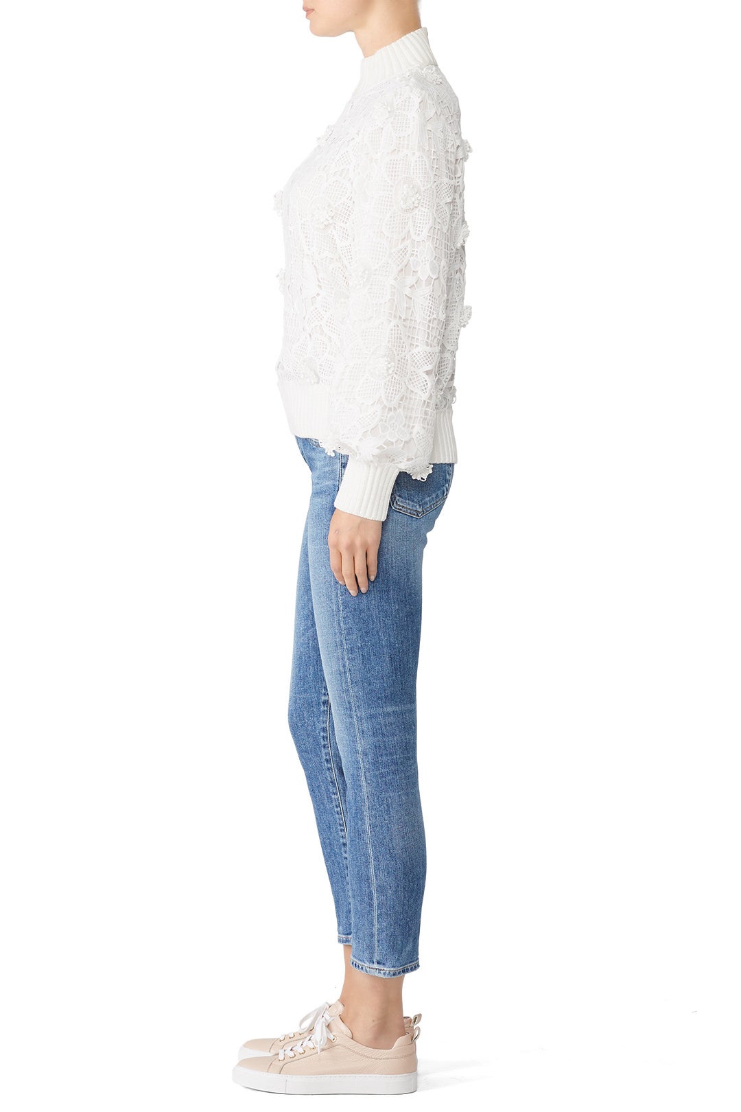 White Lace Sweater by Badgley Mischka 2