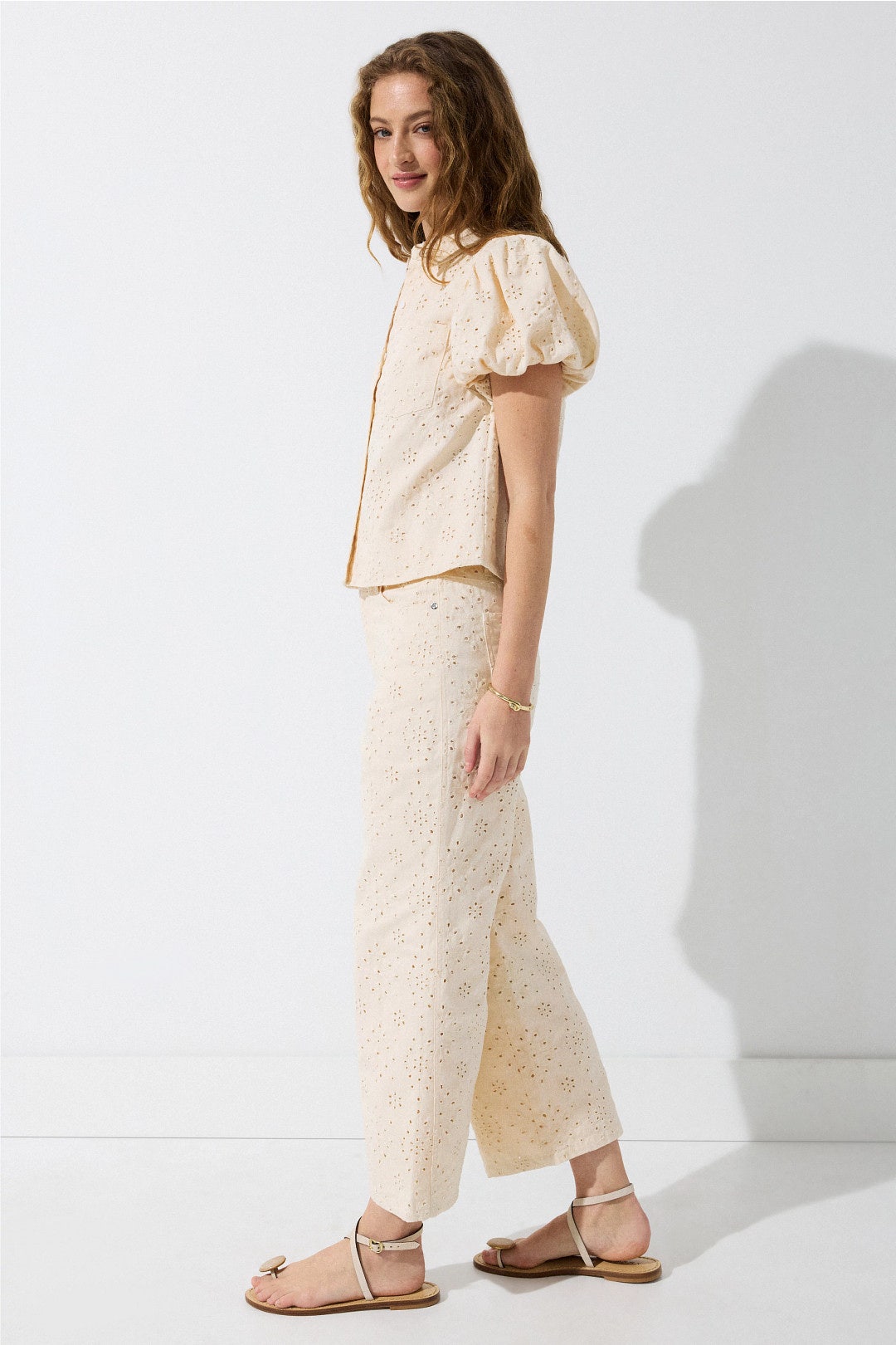 Straight Leg Denim Eyelet Pants by CeCe 1