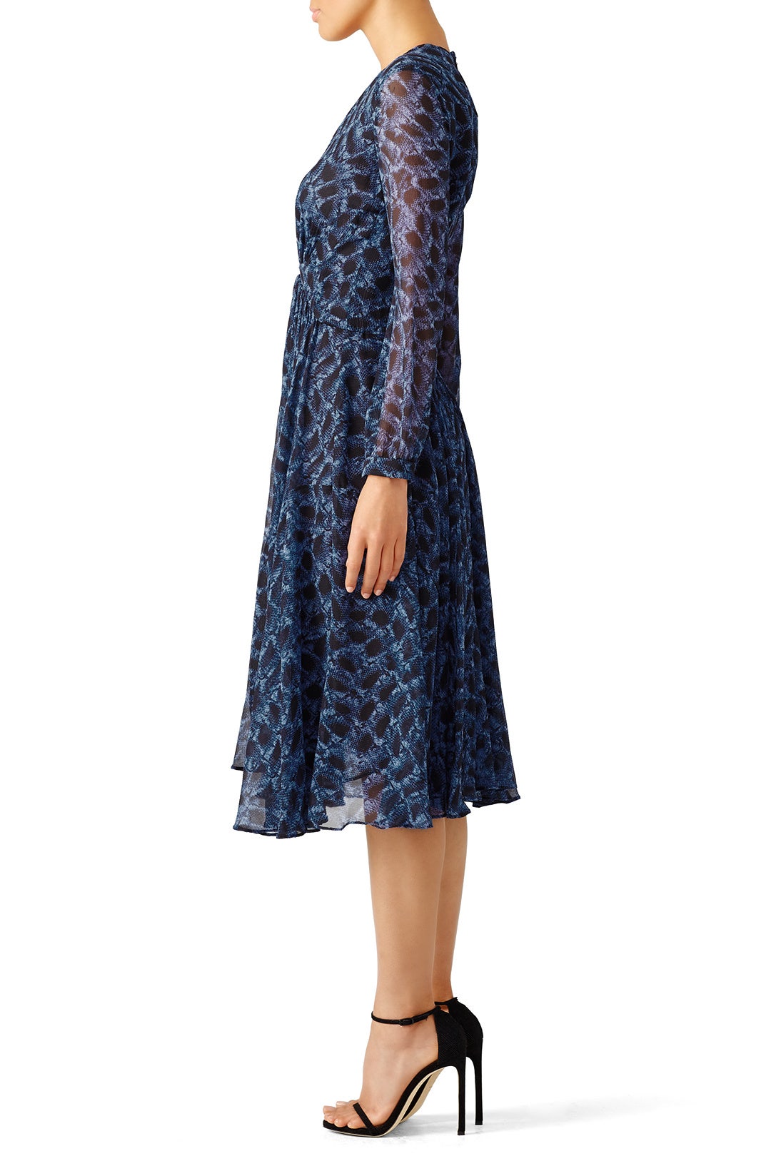 Blue Graphic Printed Midi Dress by DEREK LAM 1