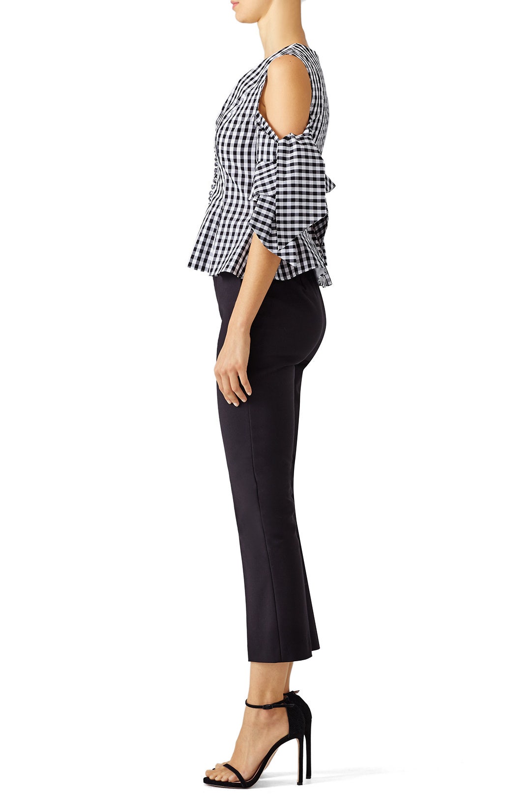 Gingham Cold Shoulder Top by Nicholas 1