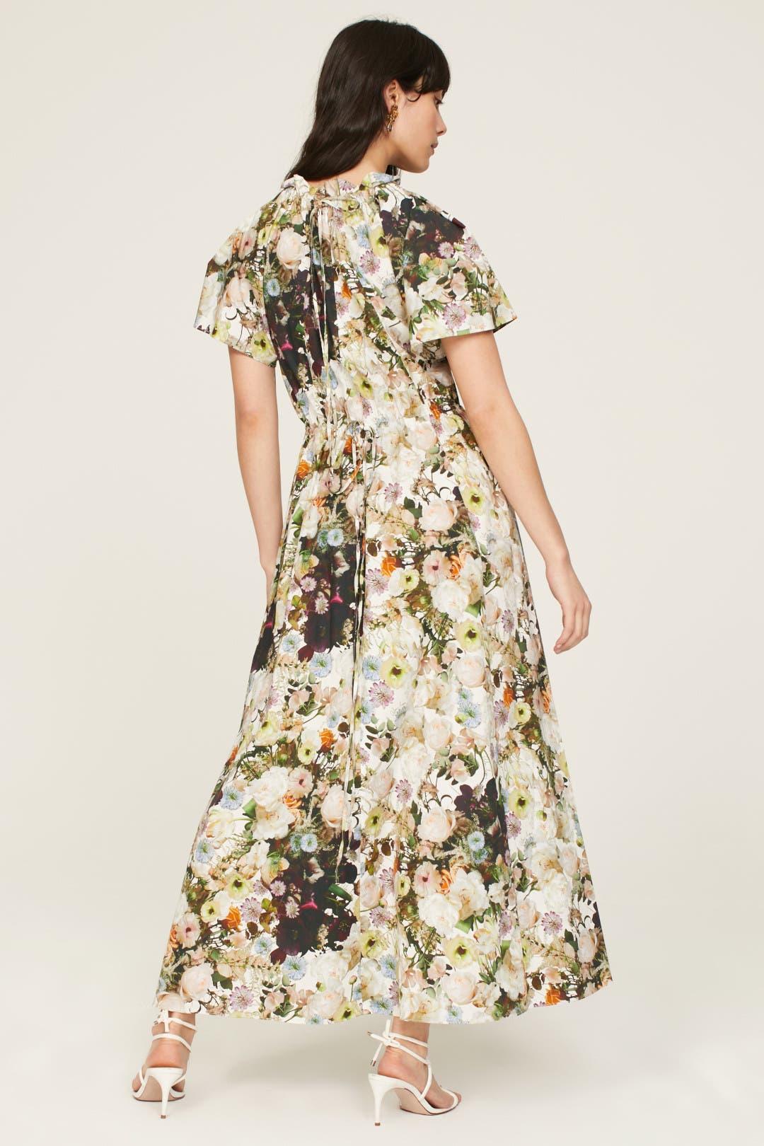 Green Floral Shirred Dress by Adam Lippes x RTR | Rent the Runway