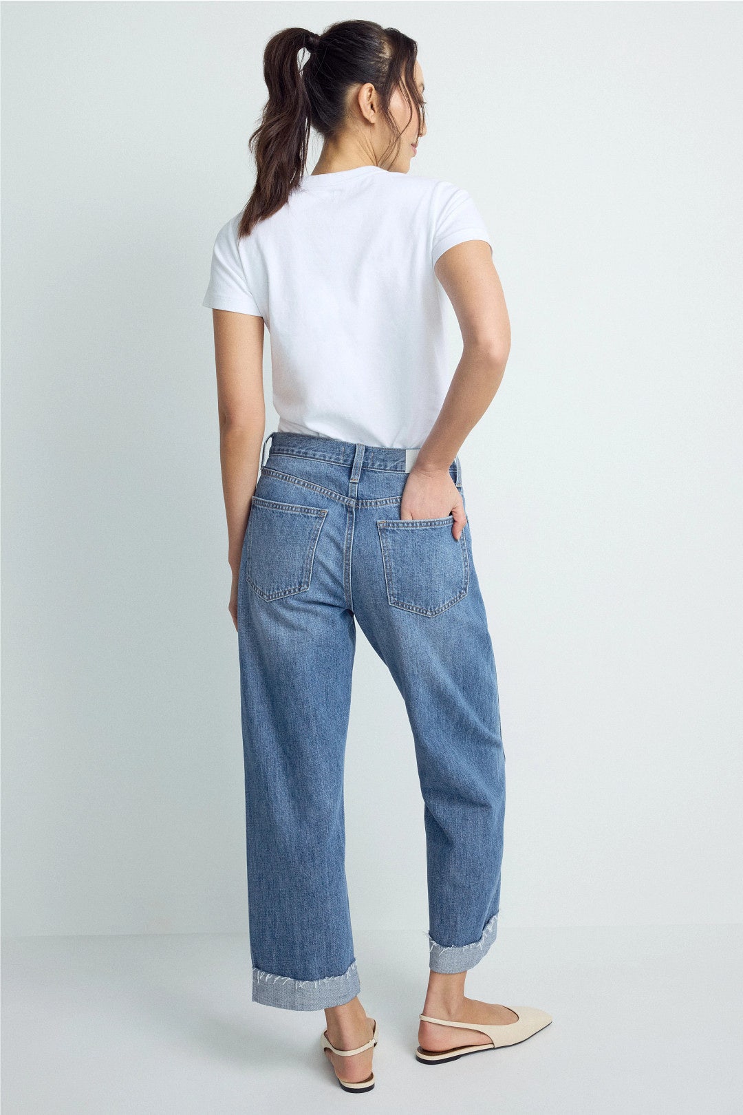 Kacey Mid Rise Boyfriend Cuffed Jeans by PISTOLA 2