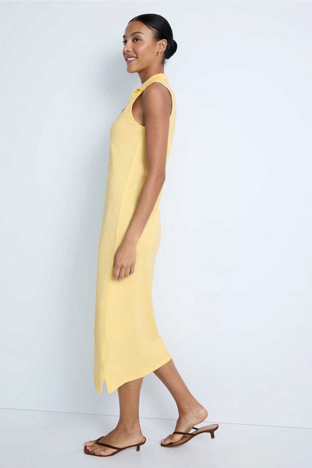Stretch Cotton Collared Midi Dress by Polo Ralph Lauren 1