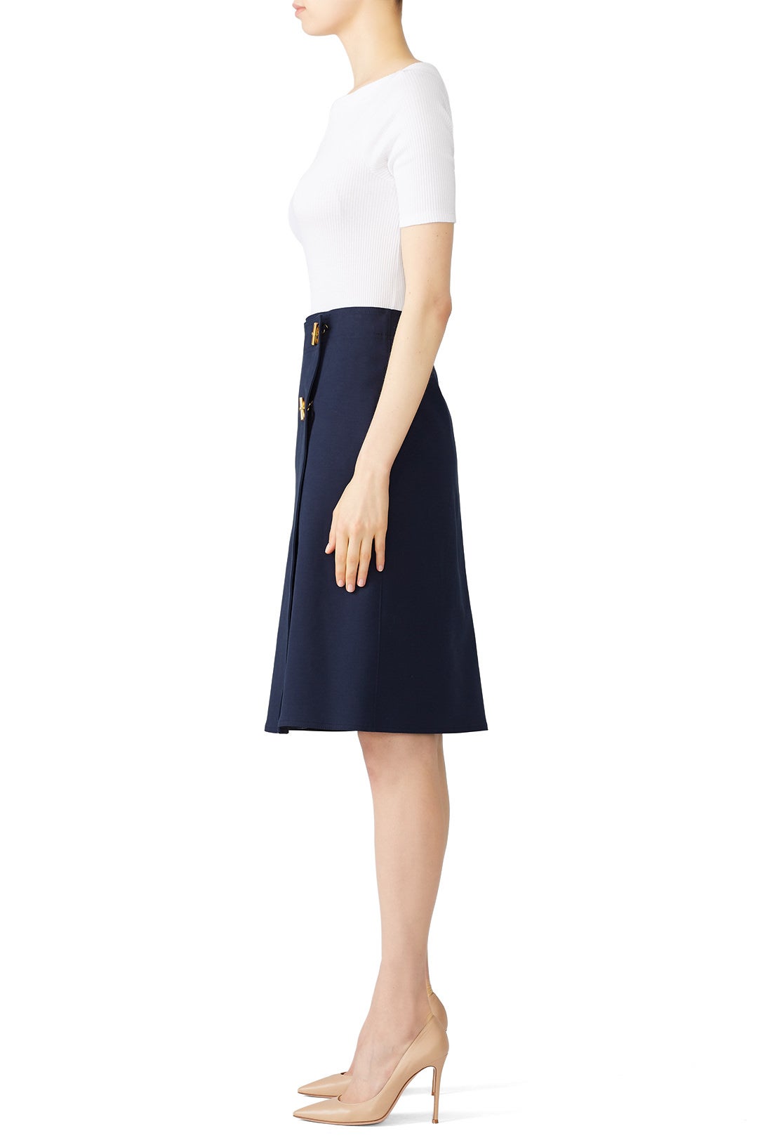 Navy Ruth Skirt by Tory Burch 2