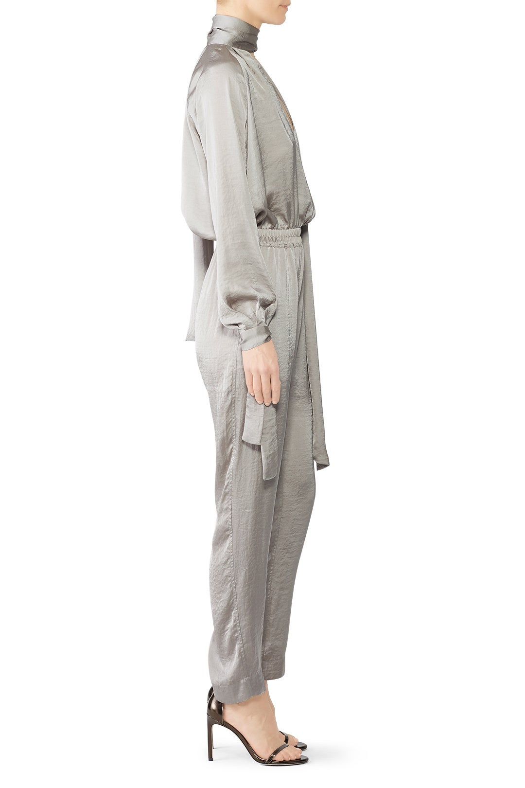 Silver Draped Jumpsuit by Juan Carlos Obando 1