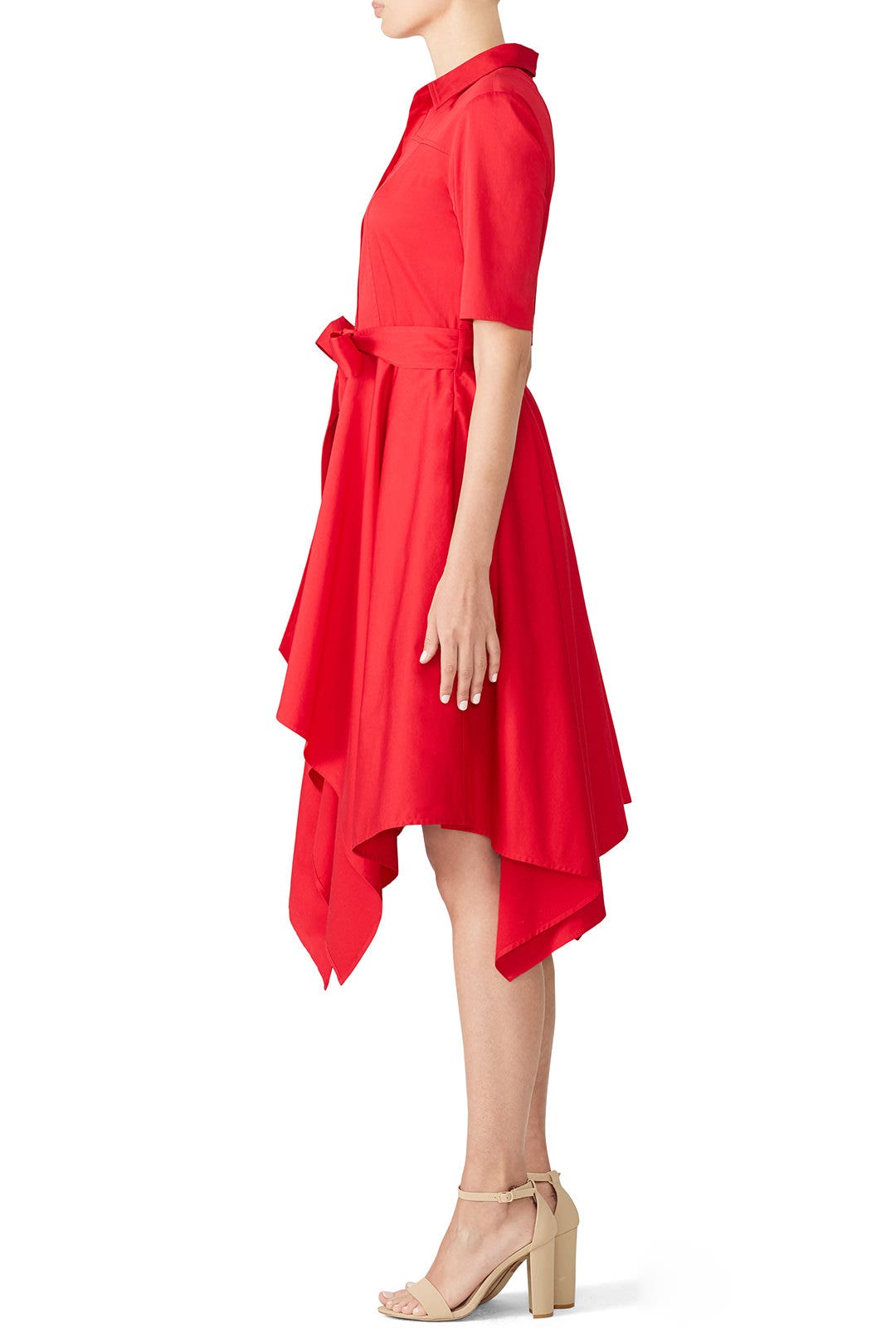Crimson Red Shirtdress by Badgley Mischka 2