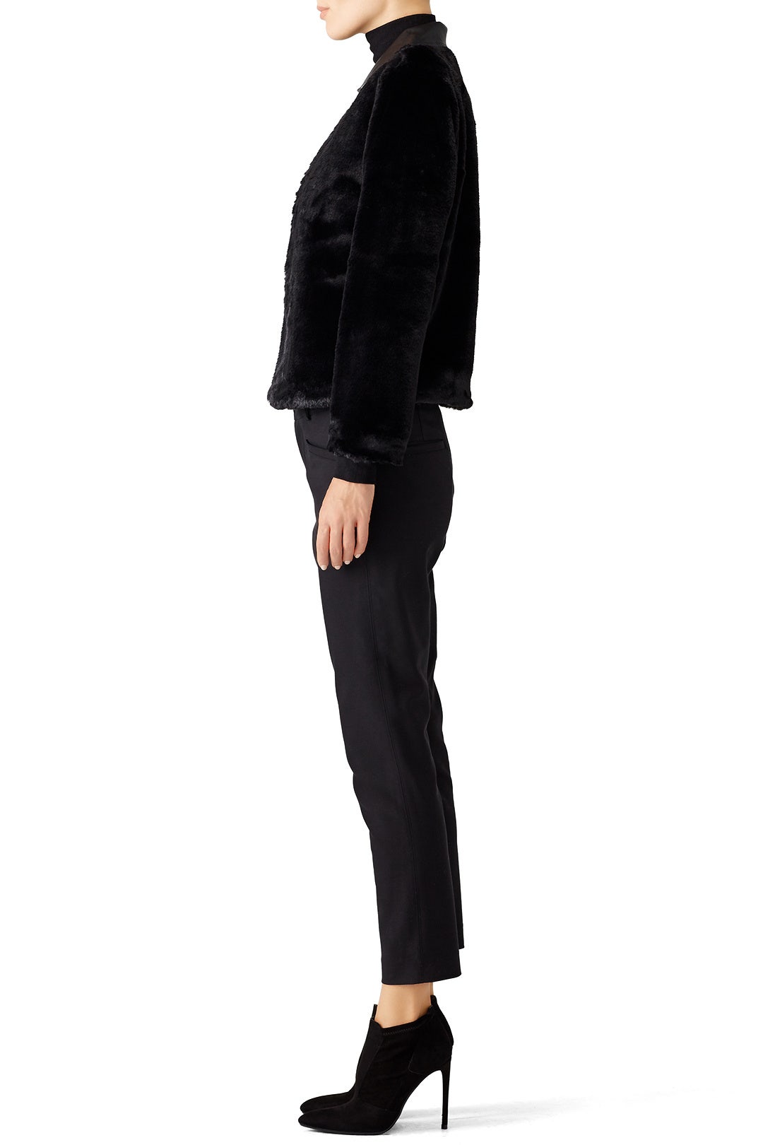 Black Faux Fur Leather Jacket by Endless Rose 2