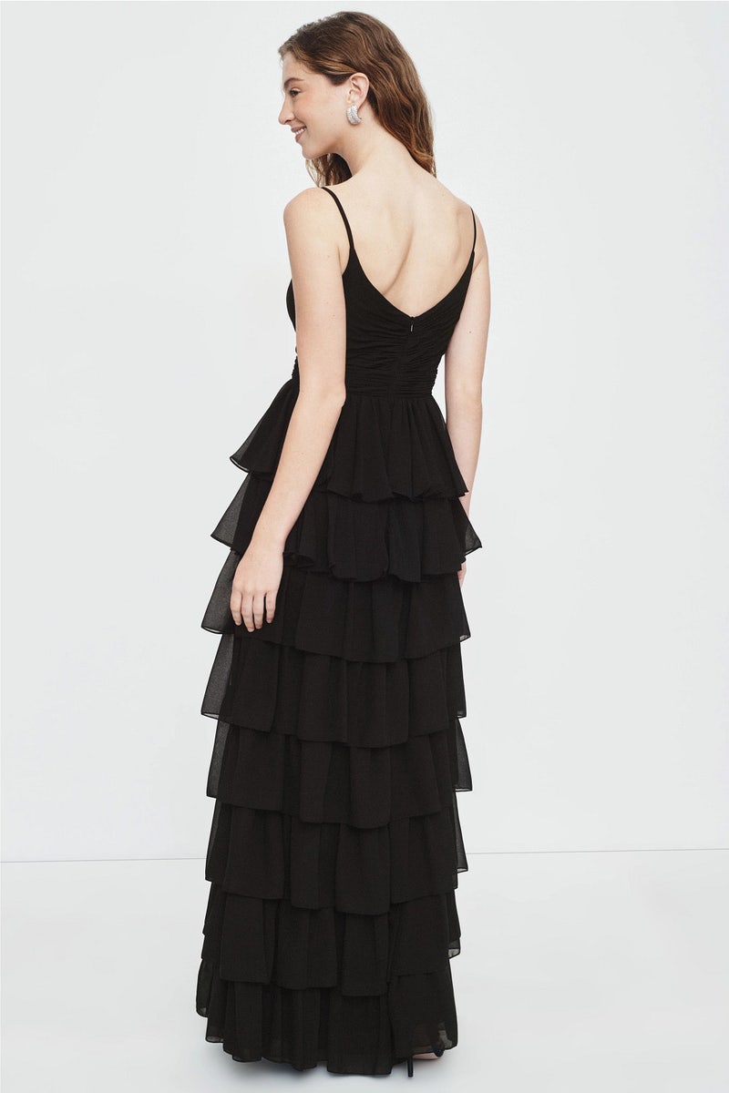 black orchestra dresses PENELOPE (Style #200Y) - Scoop Neck, Sleeveless Satin Dress