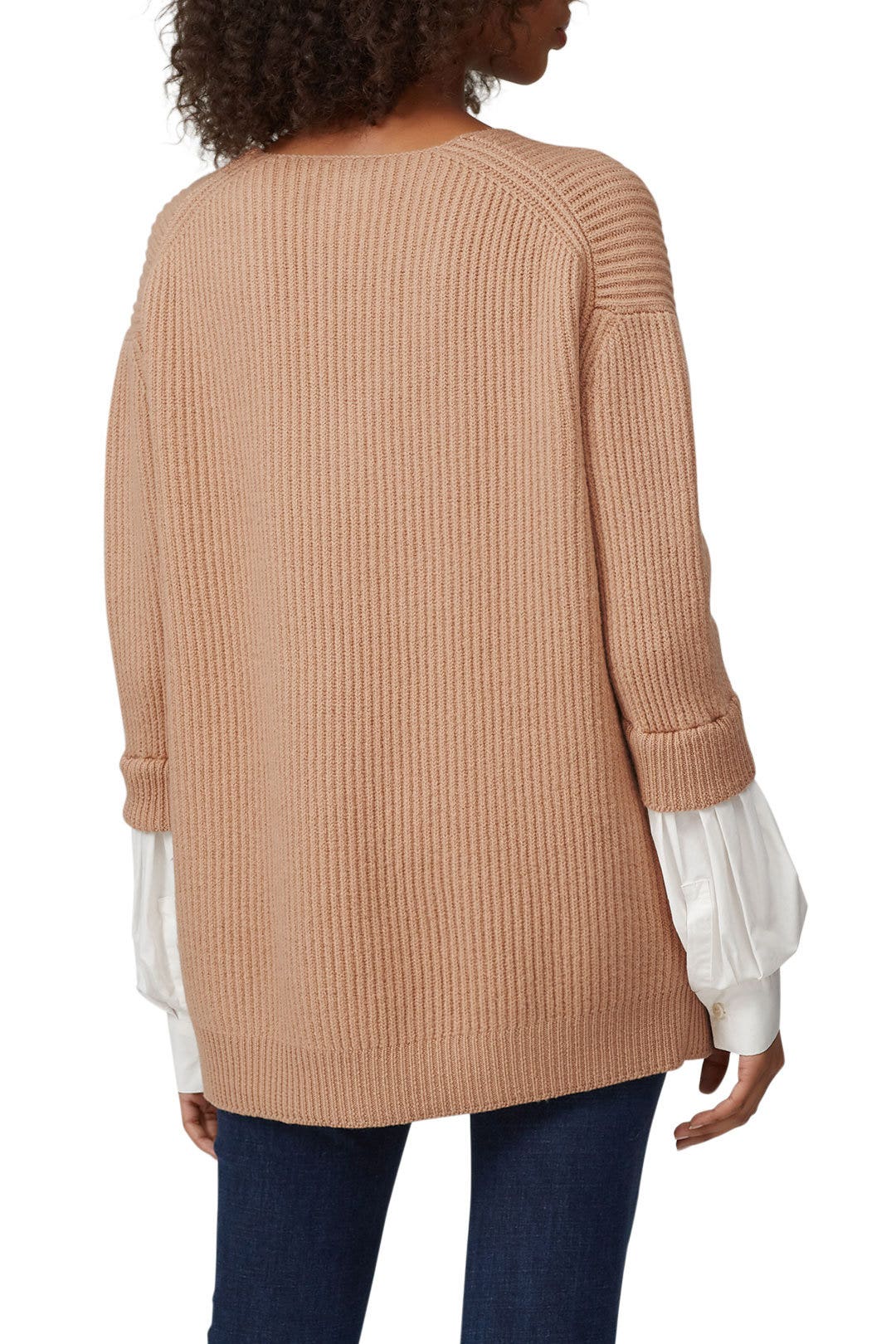Poplin Sleeve V-Neck Sweater by (nude) 1
