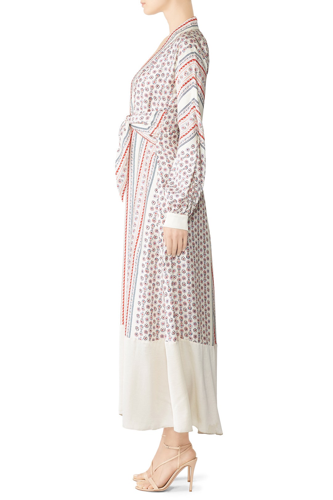 chinese dress ladies Kaliza Scarf-Print Midi Dress in Light Green Pistachio Multi