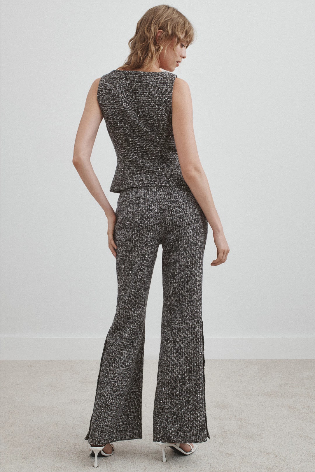 Tweed Button Detail Pants by Toccin 2