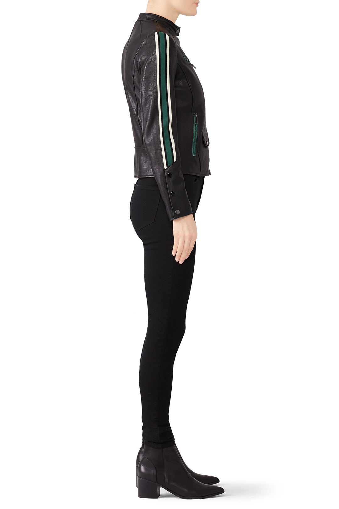 Varsity Stripe Moto Jacket by Slate & Willow 1