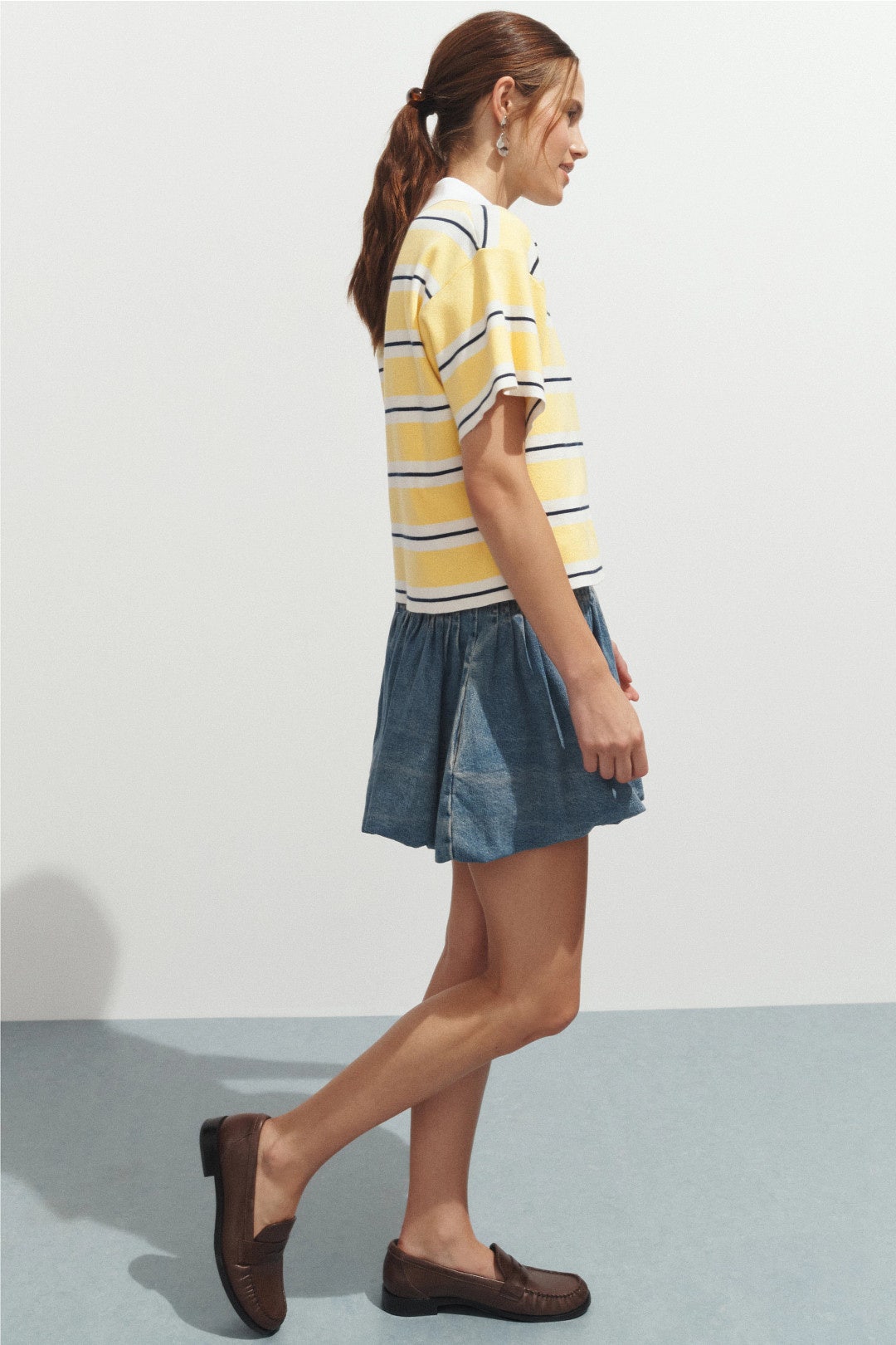 Striped Short Sleeve Polo Shirt by Maje 1