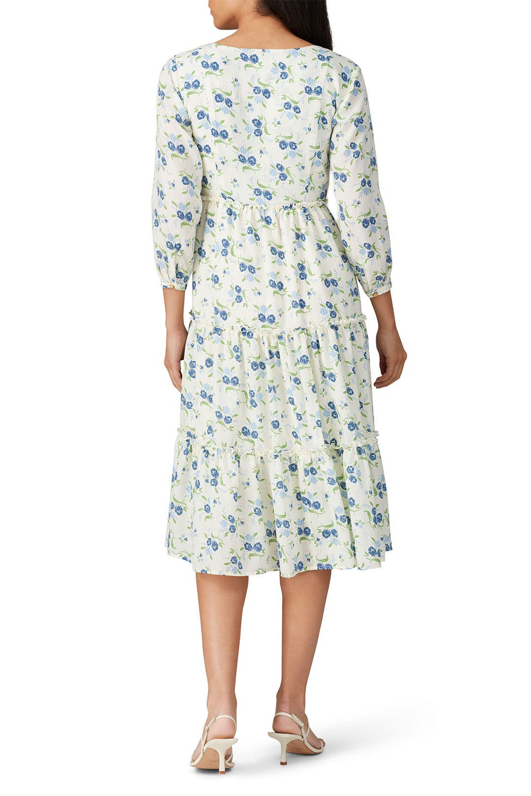 Ivory Floral Tiered Dress by Sweet Baby Jamie 2