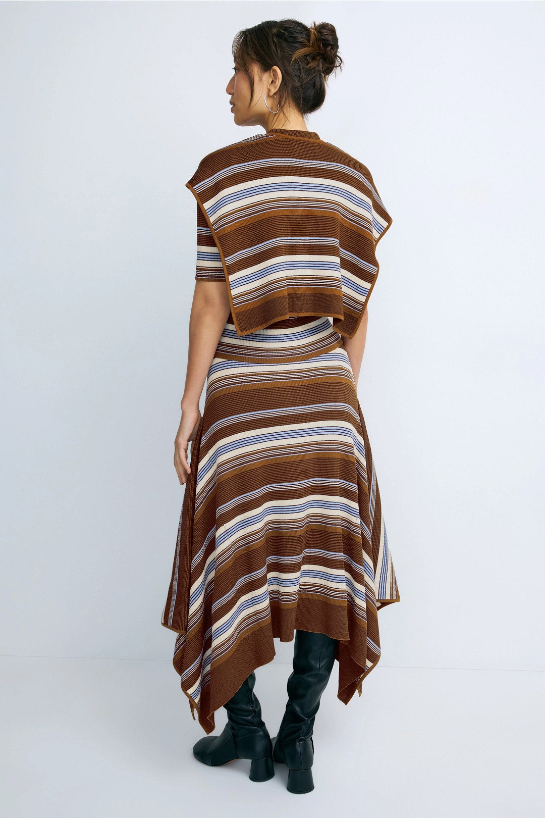 Striped Jacquard Cascade Midi Skirt by Monse 2