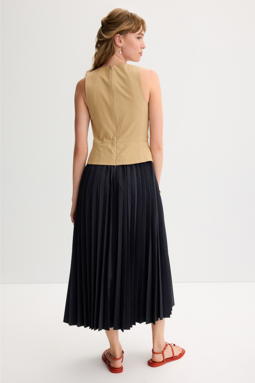 Robbie Pleated Combo Dress by Tanya Taylor 2