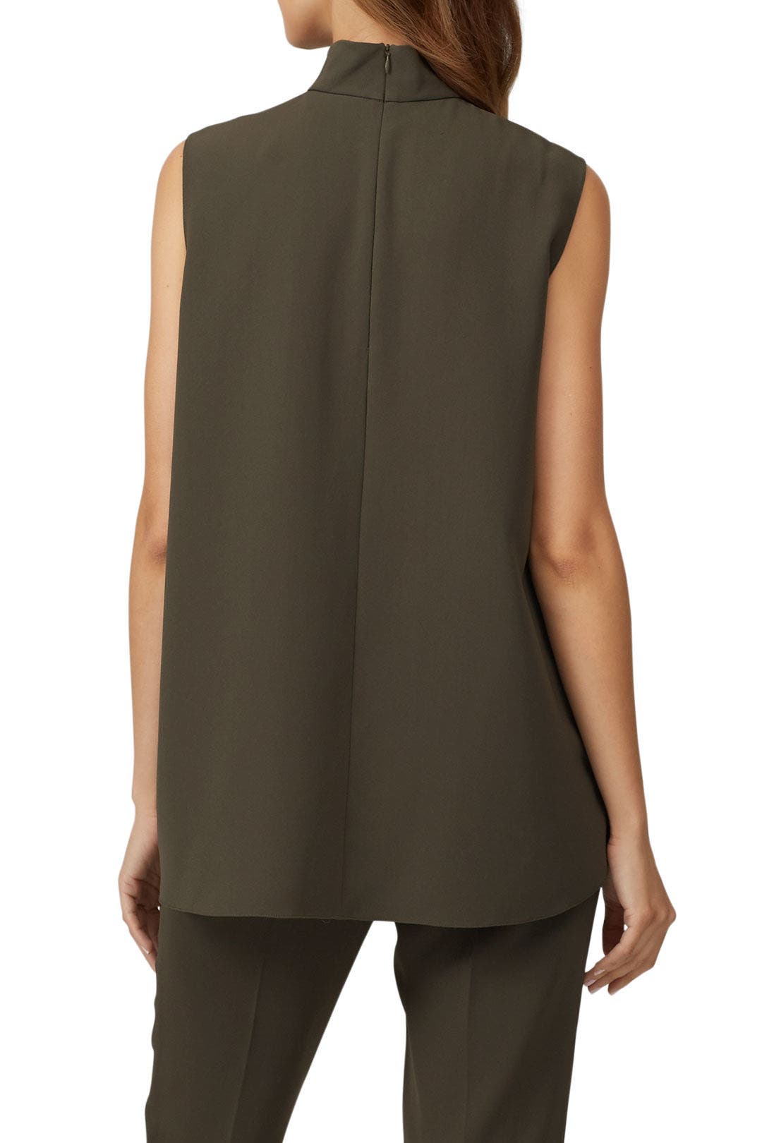 Green Short Sleeve Cascade Top by Theory 2