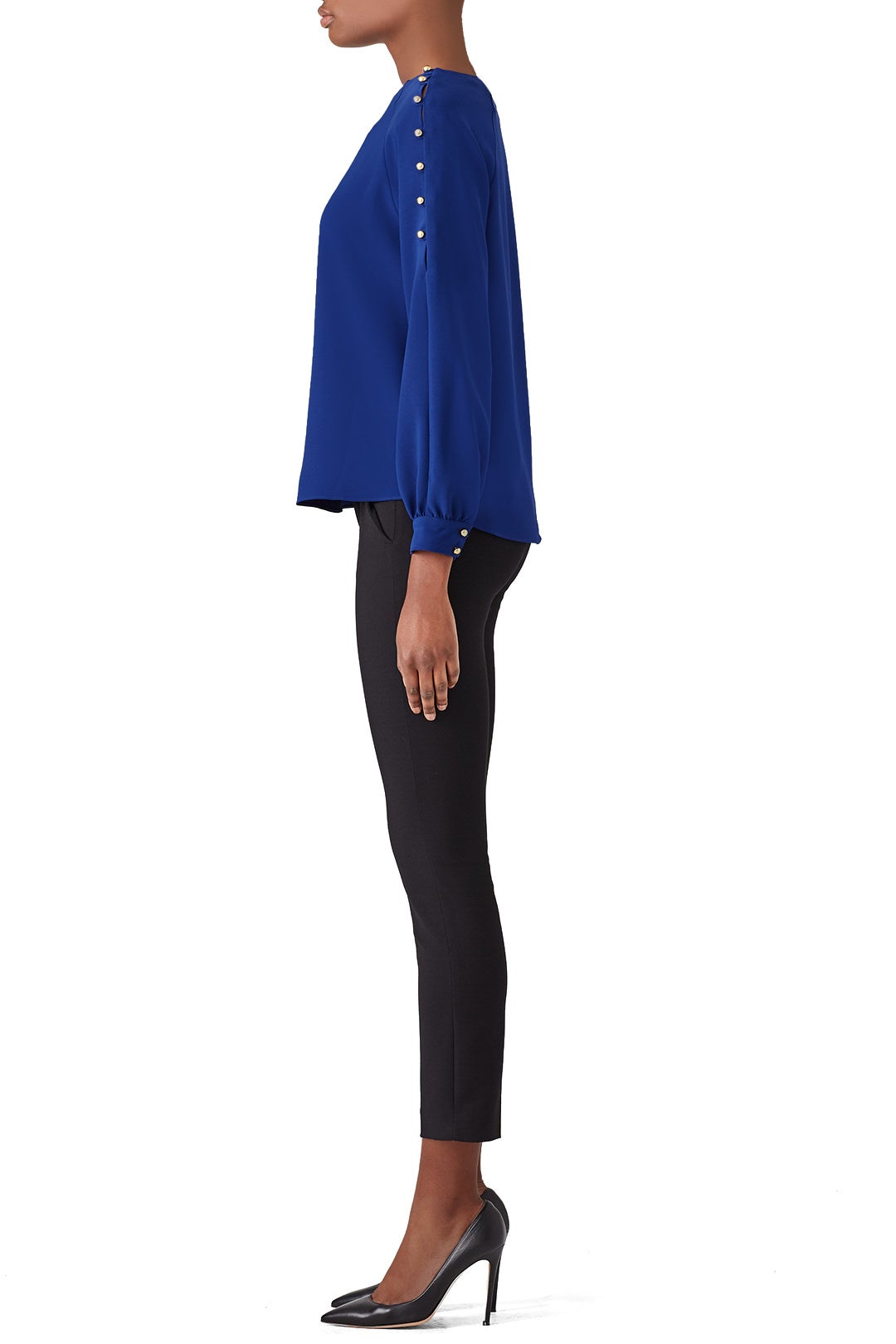 Blue Side Button Top by Amanda Uprichard 1