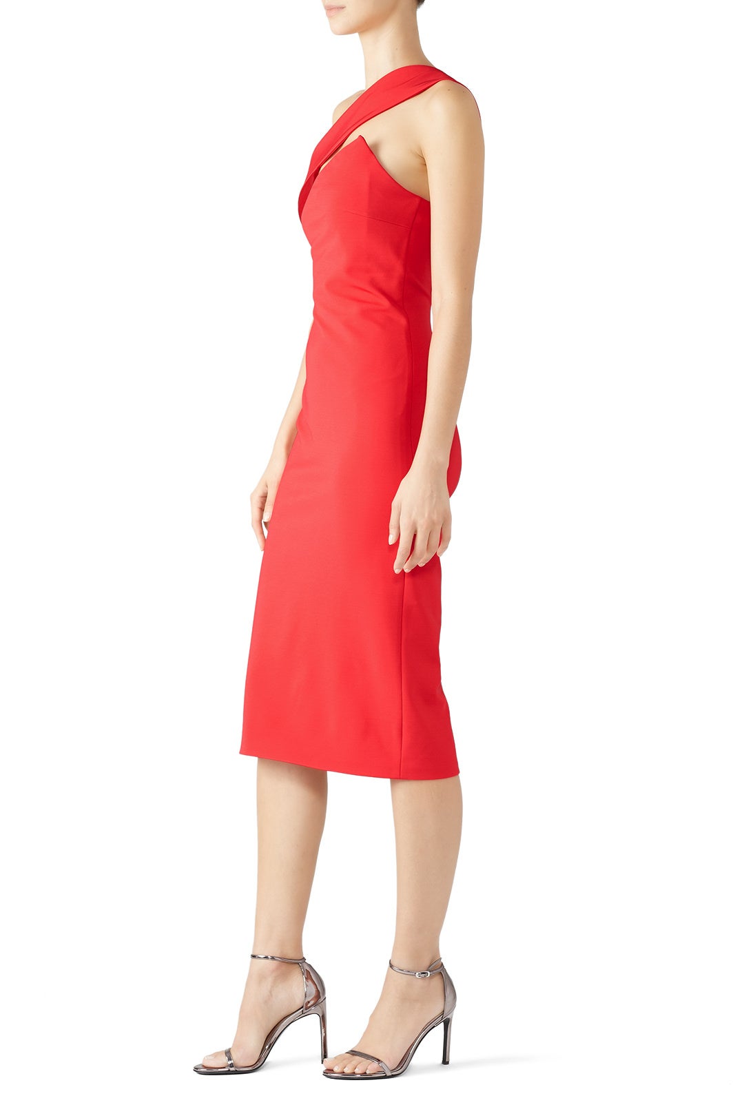 Watermelon One Shoulder Pencil Dress by Cushnie 2