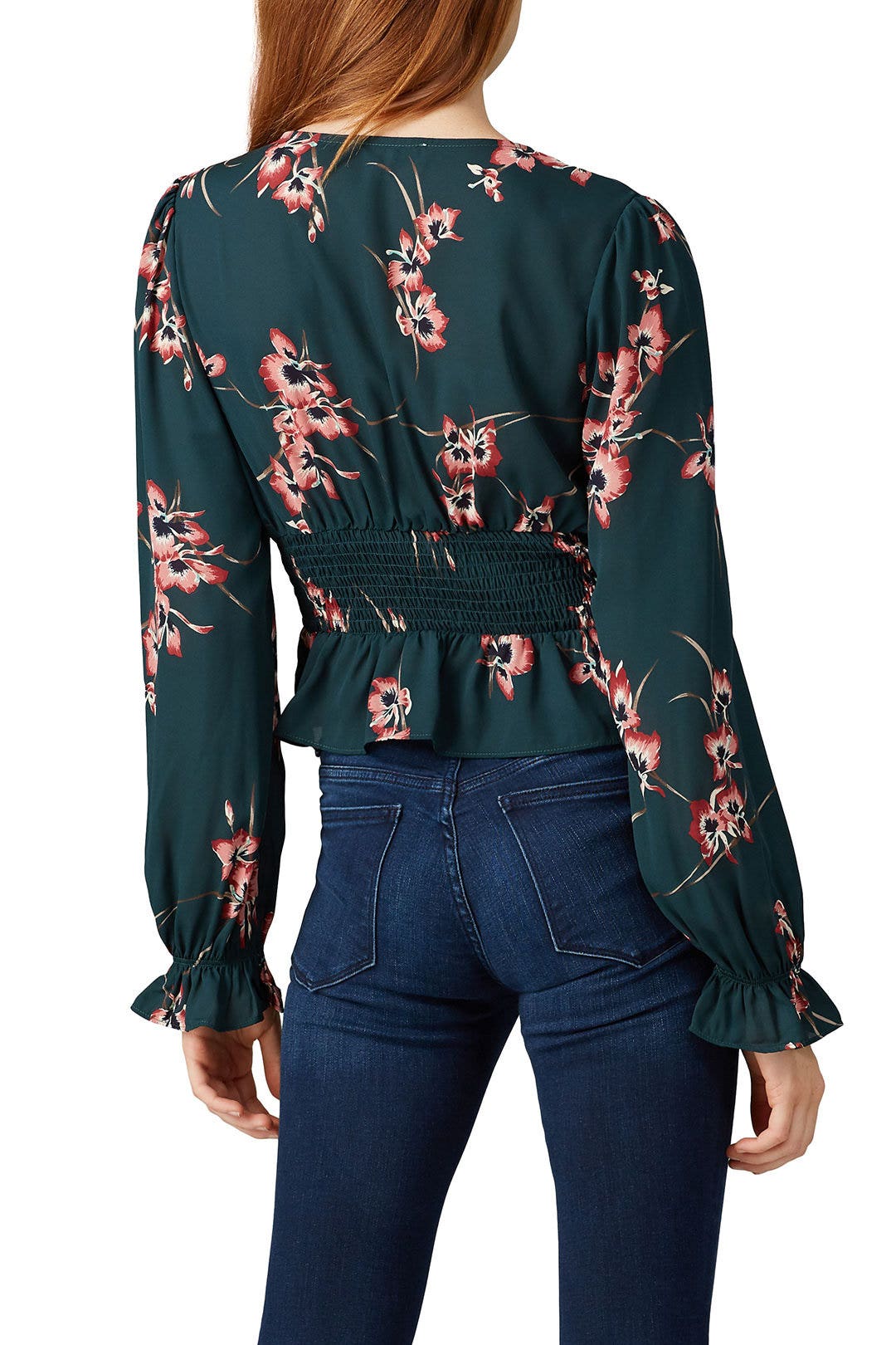 Floral V-Neck Smocked Top by Louna 1