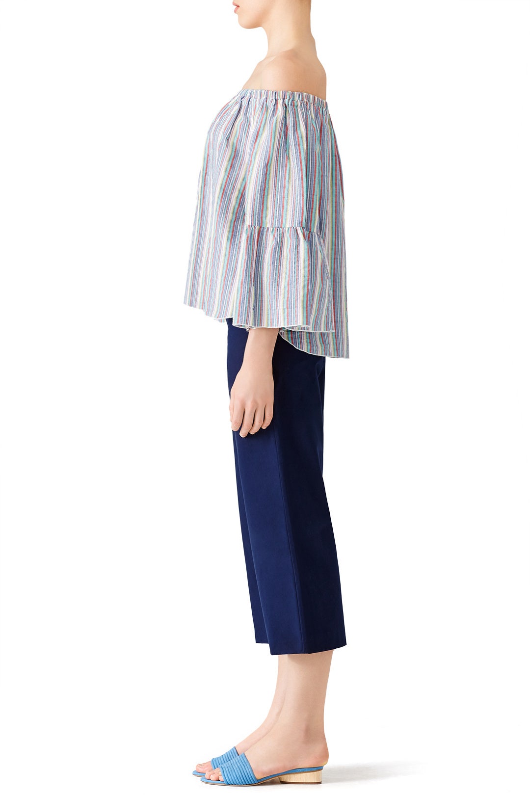 Blue Stripe Off Shoulder Top by See by Chloé 2