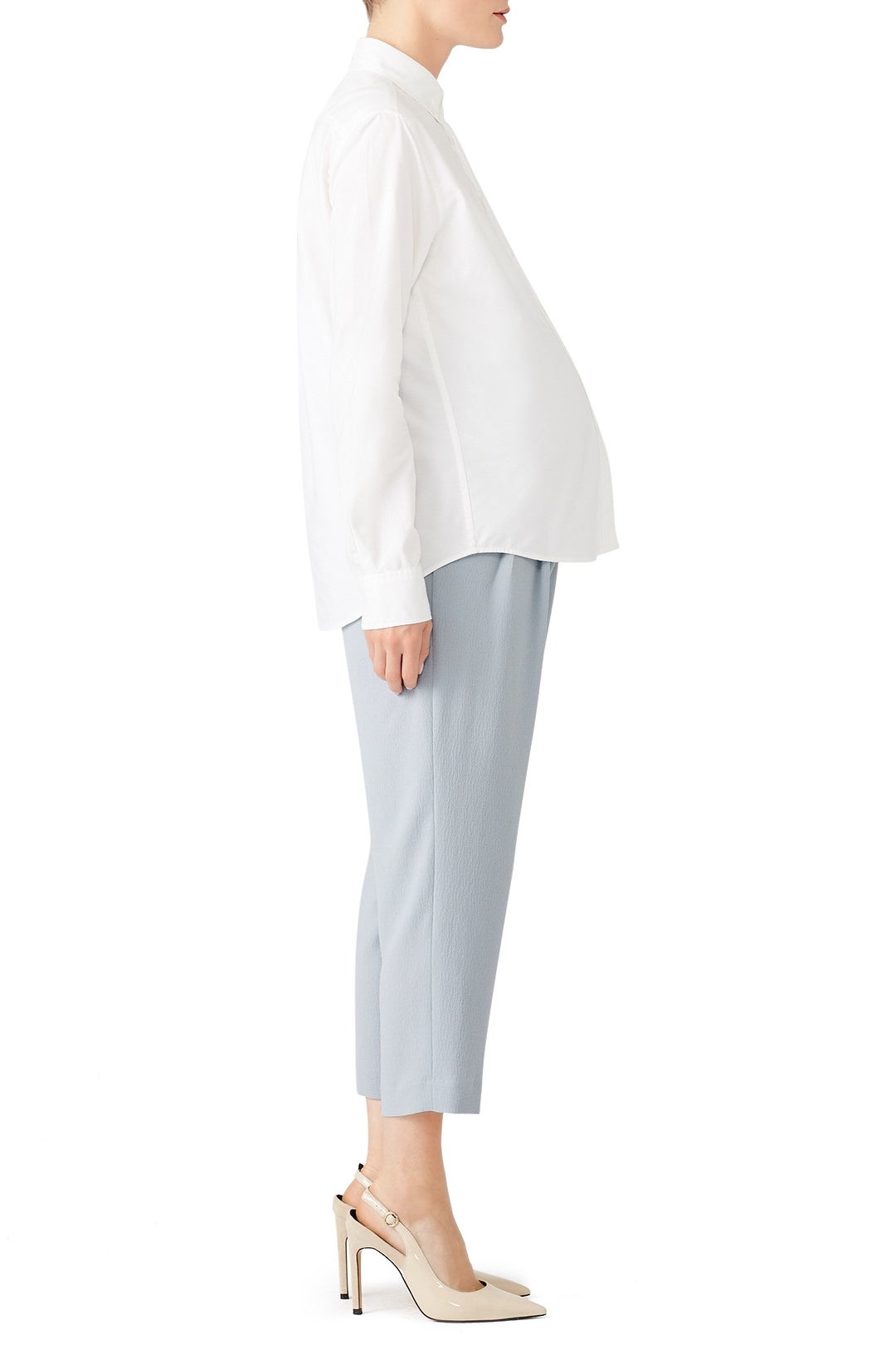 Blue Pleated Maternity Pants by Slate & Willow 2