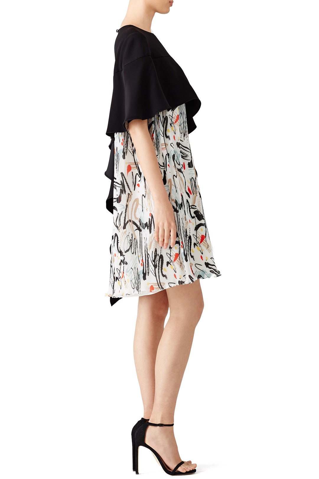 Black Printed Plisse Dress by ADEAM 2