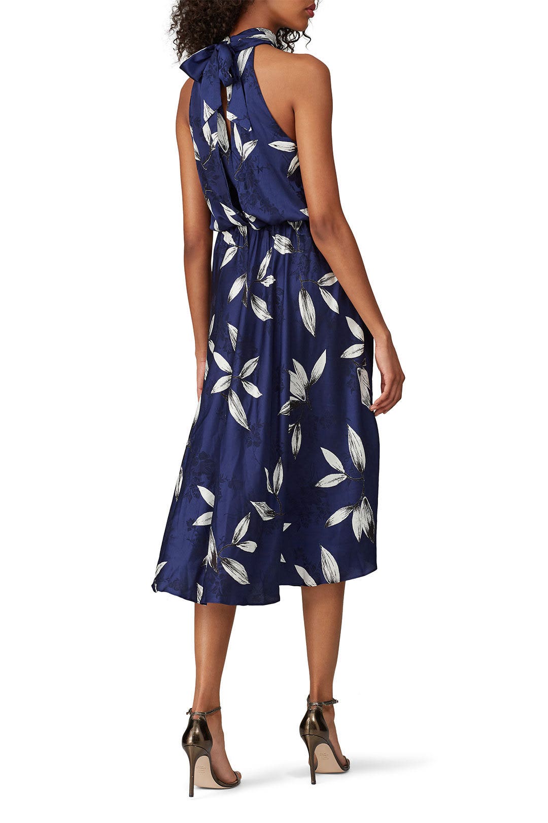 Navy Floral Halter Dress by Adrianna Papell 2