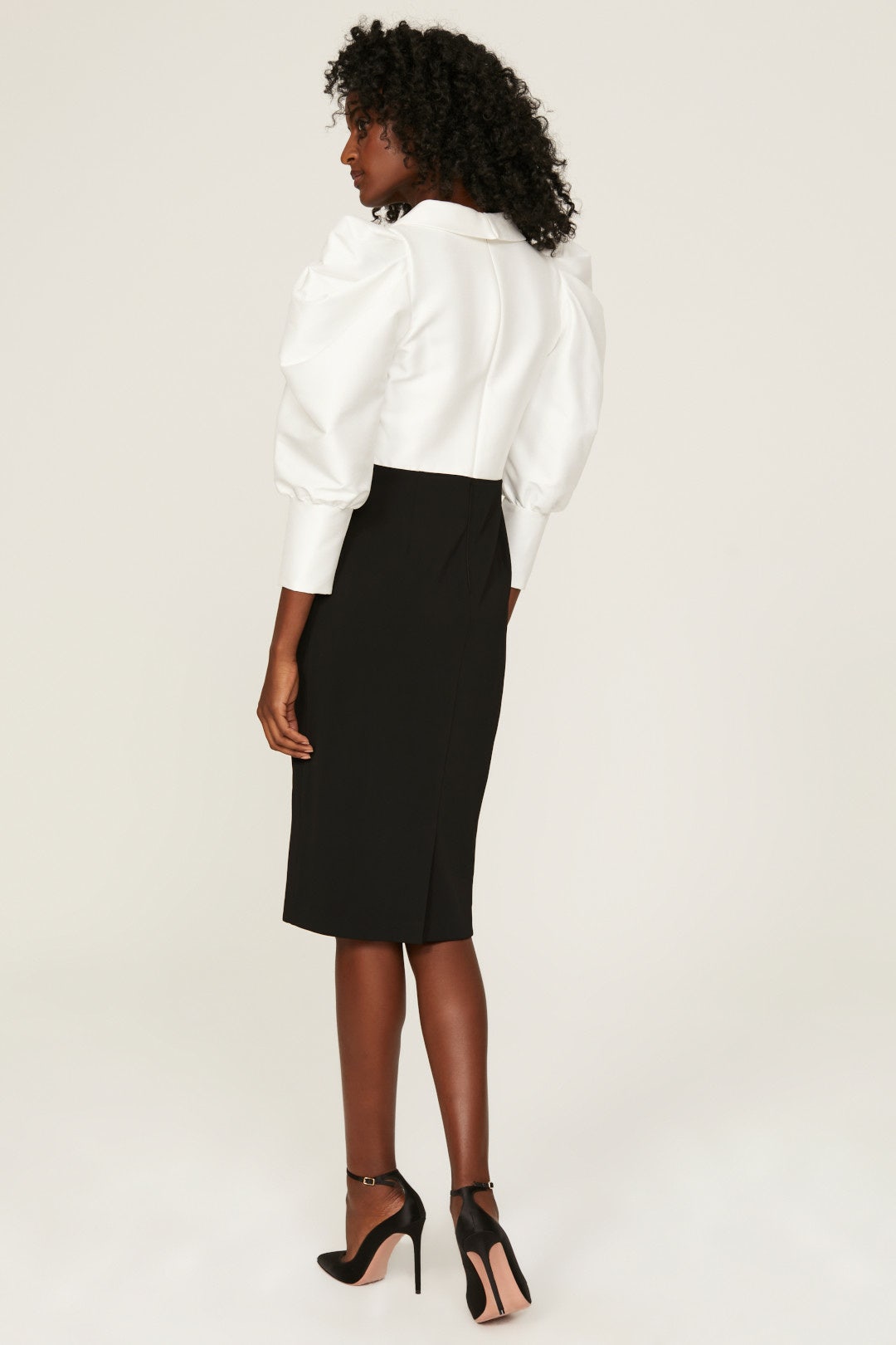 Colorblock Puff Sleeve Dress by Badgley Mischka 2