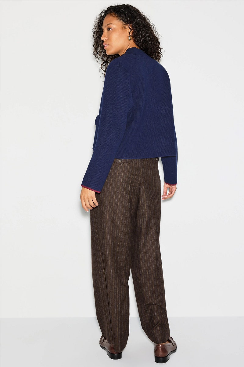 Madouce Navy And Maroon Trim Cardigan by Claudie Pierlot - Photo 2