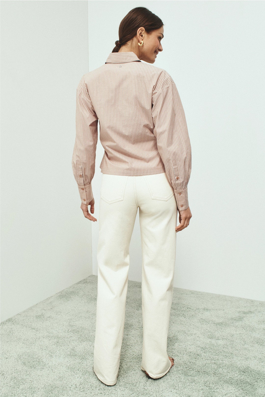 Ruched Collared Button Down Top by BOSS 2