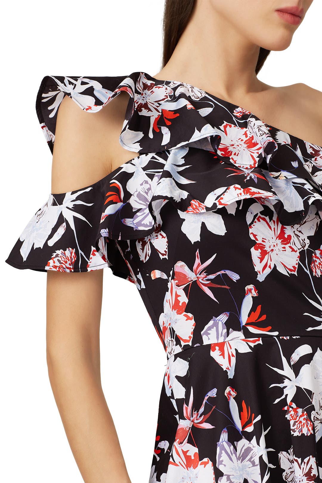 【JASON WU】tiered floral-print silk-crepon ミニ ドレス JASON WU Ruffled tiered floral-print silk-crepon mini dress