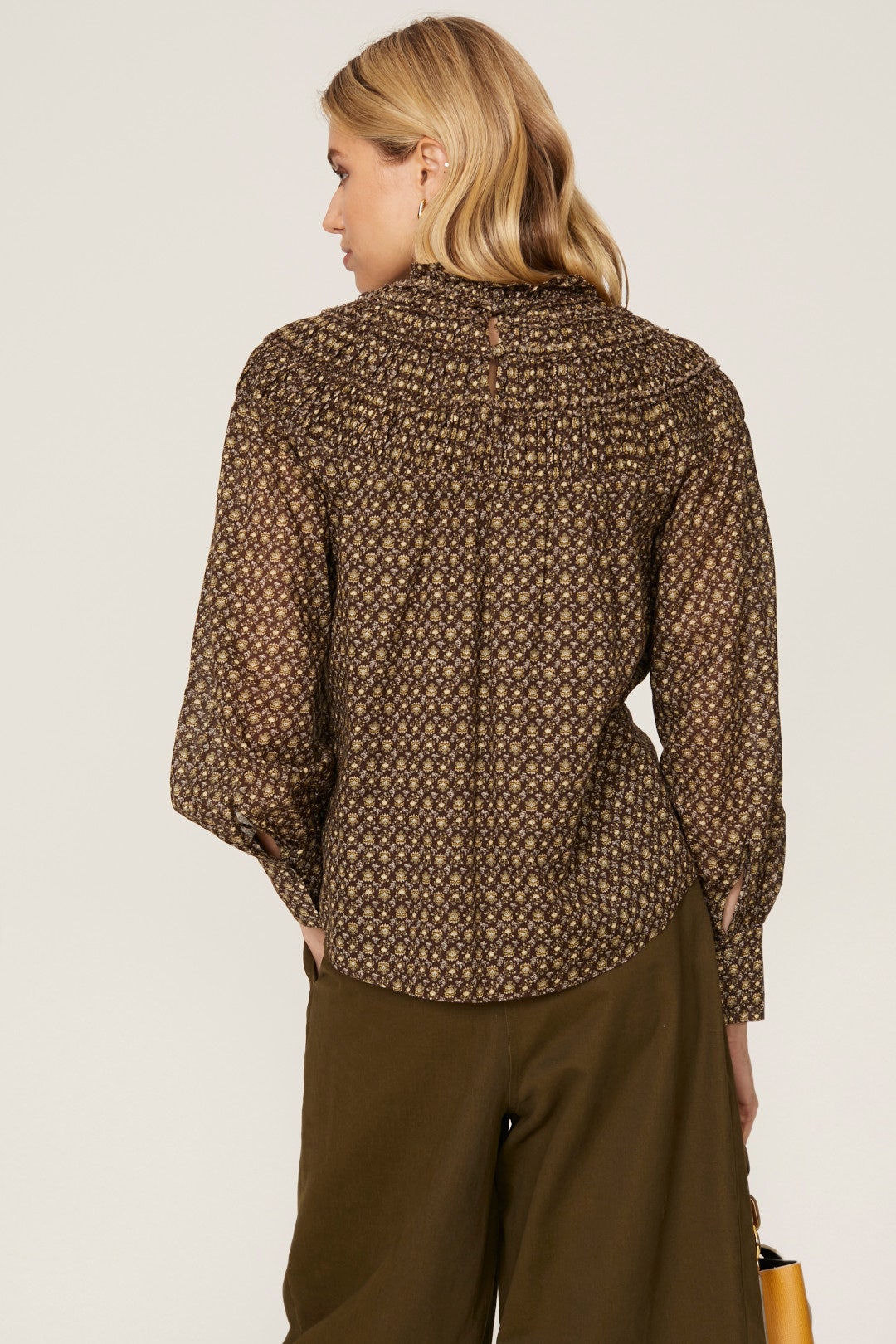 Ruched Neck Floral Top by Rebecca Taylor NYC 1