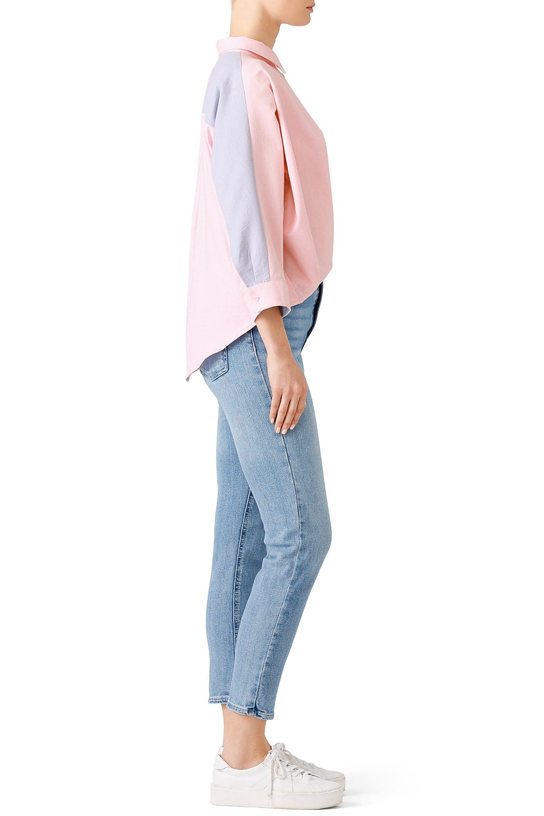 Two Tone Button Down Top by EVIDNT 1