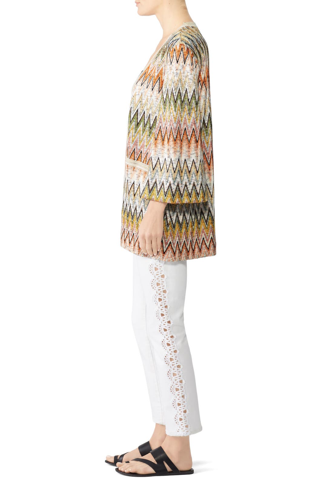missoni カーディガン Relaxed fit cardigan with belt and chevron pattern