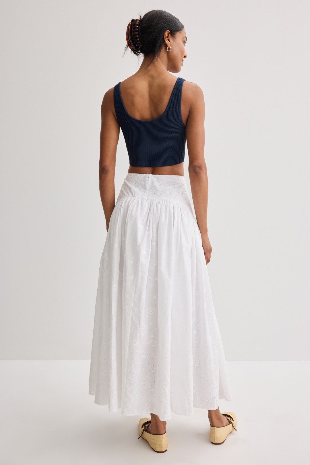 Procida Skirt White Eyelet by Staud 2
