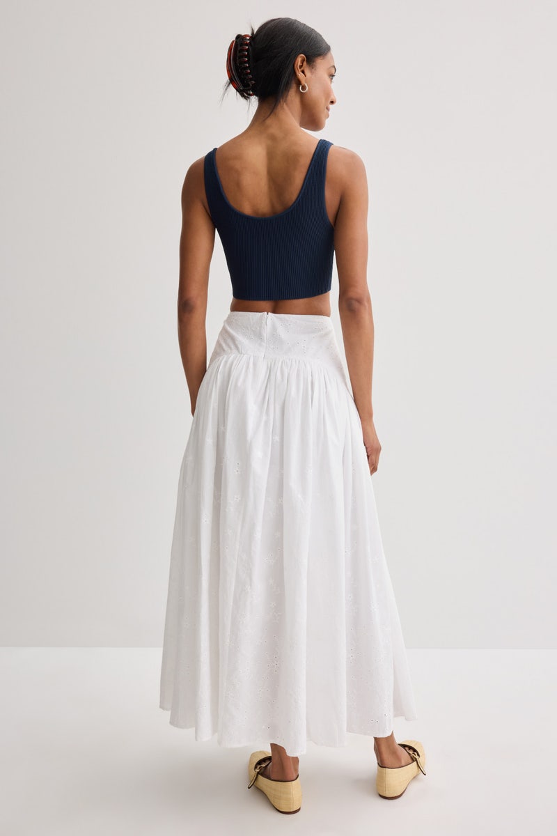 Procida Skirt White Eyelet by Staud - Photo 2