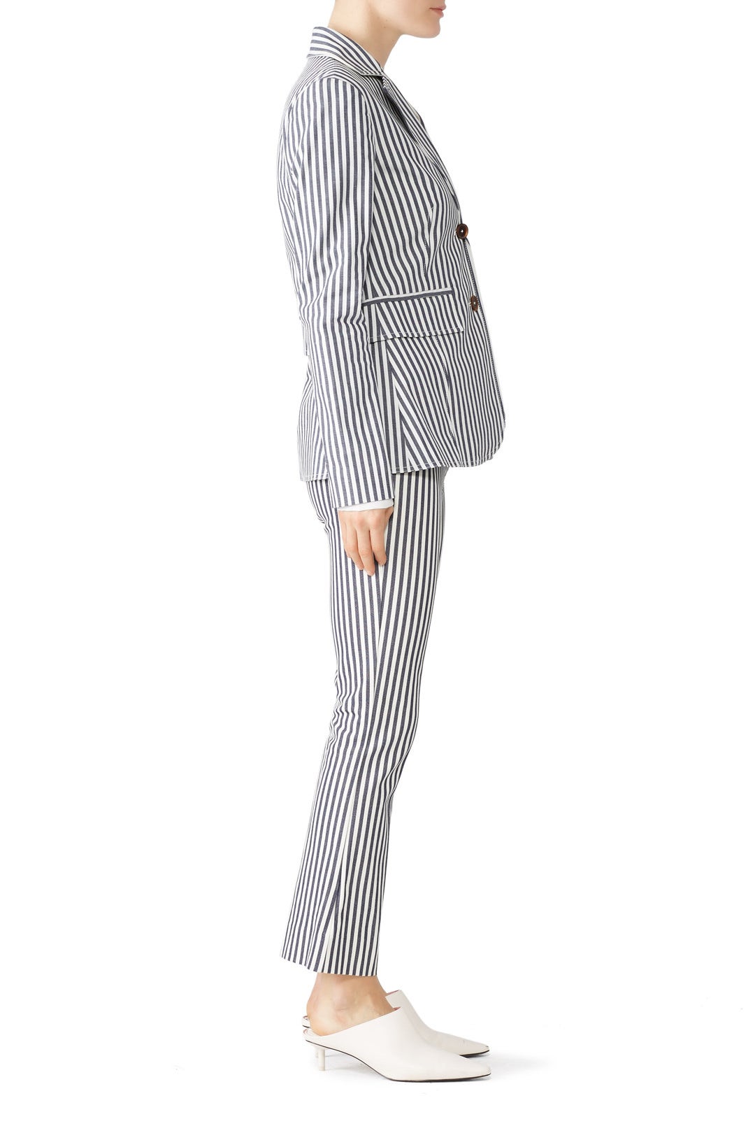 Striped Single-Breasted Blazer by Derek Lam 10 Crosby 1