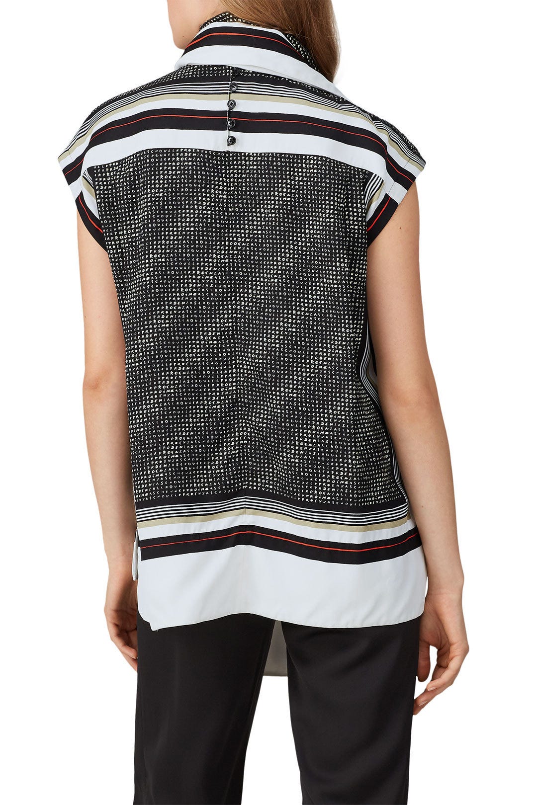 Black Printed Scarf Top by Proenza Schouler 1