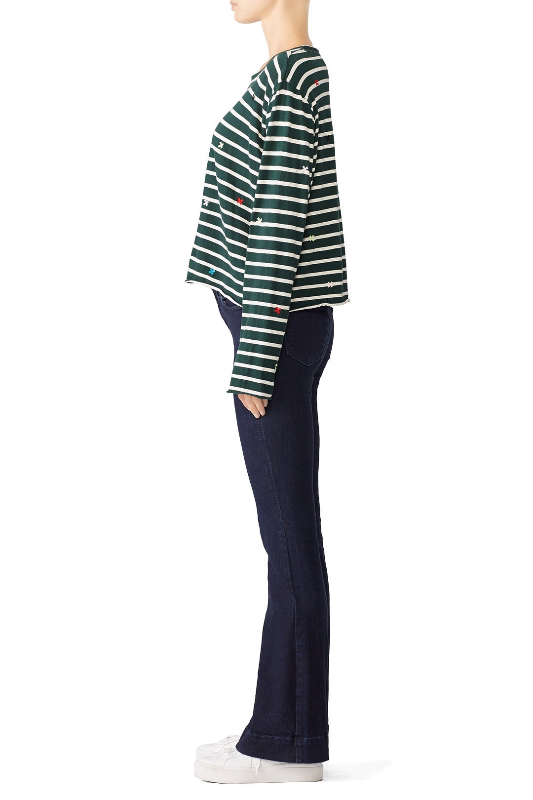 The Long Sleeve Crop Tee by The Great. 2