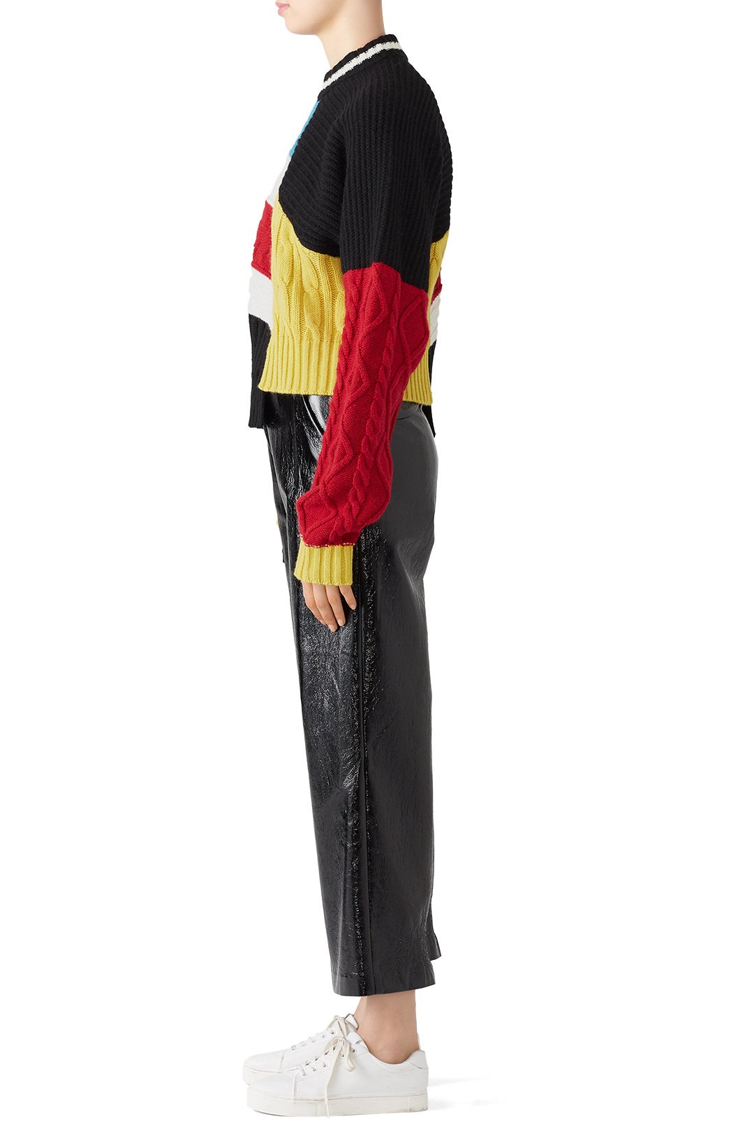 Cropped Colorblock Sweater by MSGM 1
