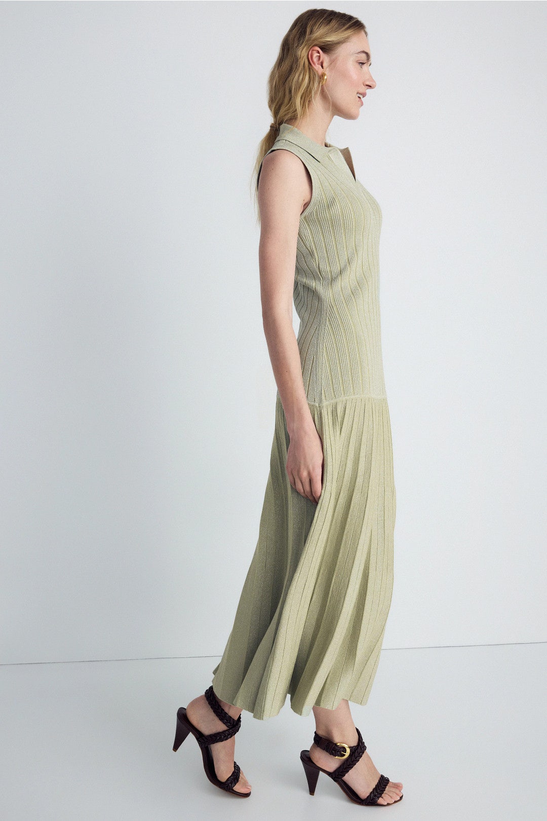 Sleeveless Sparkle Knit Polo Dress by Adam Lippes x RTR 1