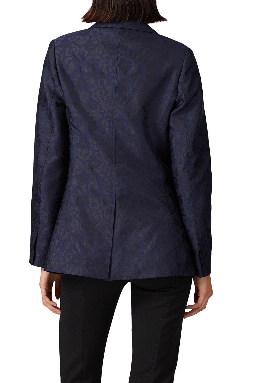Navy Leopard Jacquard Blazer by Derek Lam 10 Crosby x RTR | Rent