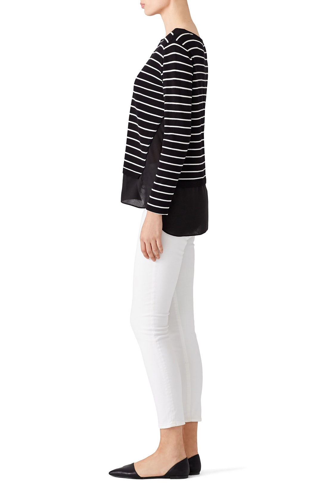 Striped Crew Sweater by Nicole Miller 2