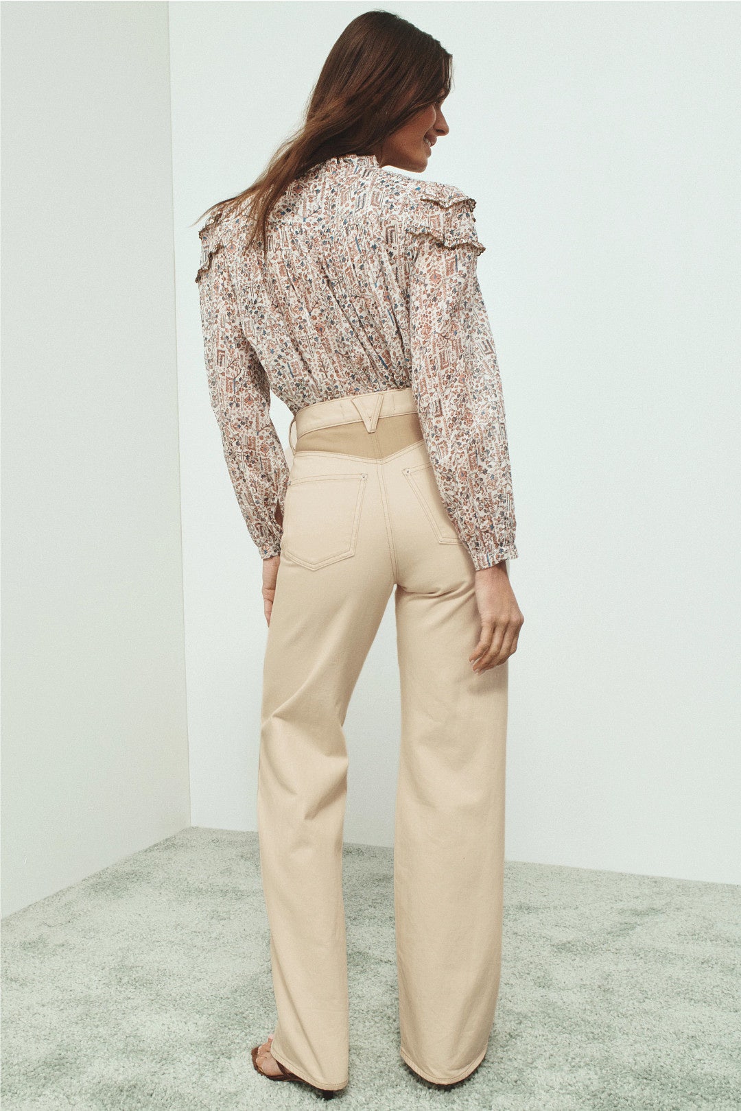 Taylor High Rise Wide Leg Paneled Jeans by Veronica Beard 1